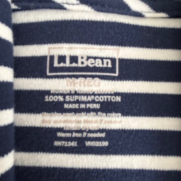 L.L. Bean blue and white stripe open cardigan 100% Supima cotton size M - Picture 8 of 12